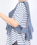 ハンドスモッキングコットンポプリン　2wayベスト